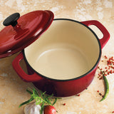 3.5 Quart Enameled Cast-Iron Round Dutch Oven - Gradated Red