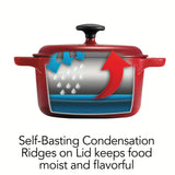 3.5 Quart Enameled Cast-Iron Round Dutch Oven - Gradated Red