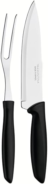 2 Pc Carving Set with Black Polypropylene Handles