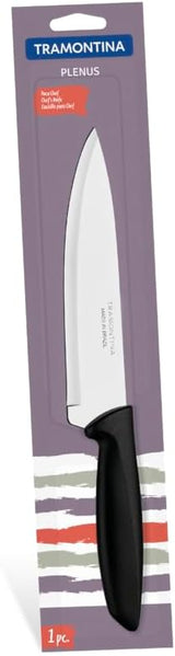 7" Chef's Knife Plenus Cutlery Stainless Steel Black Polypropylene Handle