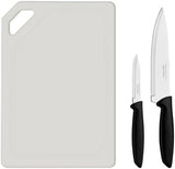 3Pc 3" Vegetable Knife - 7" Chef's Knife - Cutting Board