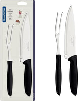 2 Pc Carving Set with Black Polypropylene Handles