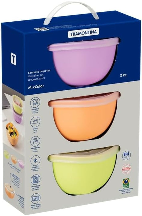 3 Pc Container Set Mix Color Containers Polypropylene