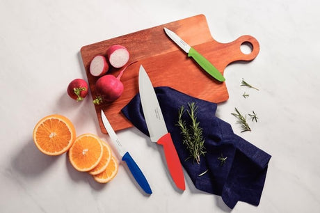 Plenus Cutlery 18/0 Stainless Steel 3 Pc Knife Set with Multi-Colored Polypropylene Handles