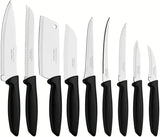 Plenus Cutlery 18/0 Stainless Steel 9 Pc Knife Set with Black Polypropylene Handles