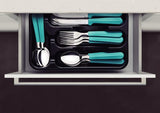 Tulum Stainless Steel 25 Pc Flatware Set with Green Polypropylene Handles