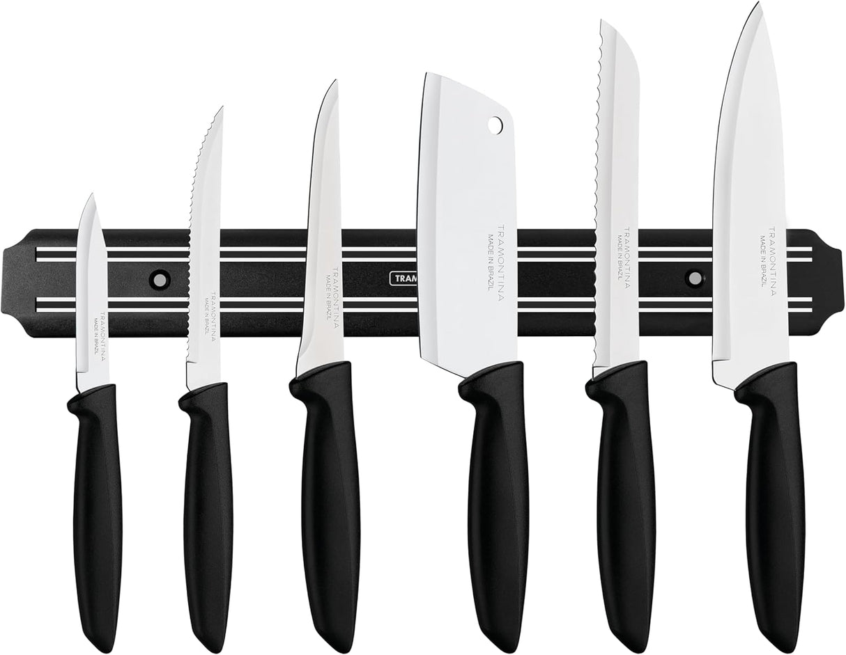 7 Pc Knife Set with Black Polypropylene Handles