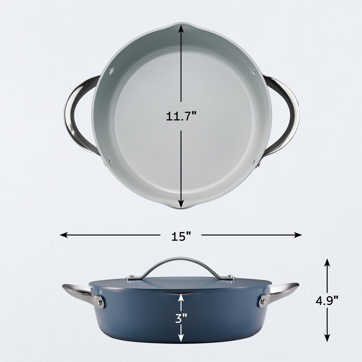 Fiora 4.25 Quart Multipurpose Ceramic Nonstick Pan