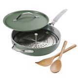 5 Qt Plus Pan W/ Steamer And Utensils - Aluminum - Sage