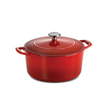 Bestow 5.5 Quart Enameled Cast Iron Covered Round Dutch Oven - Gradated Red
