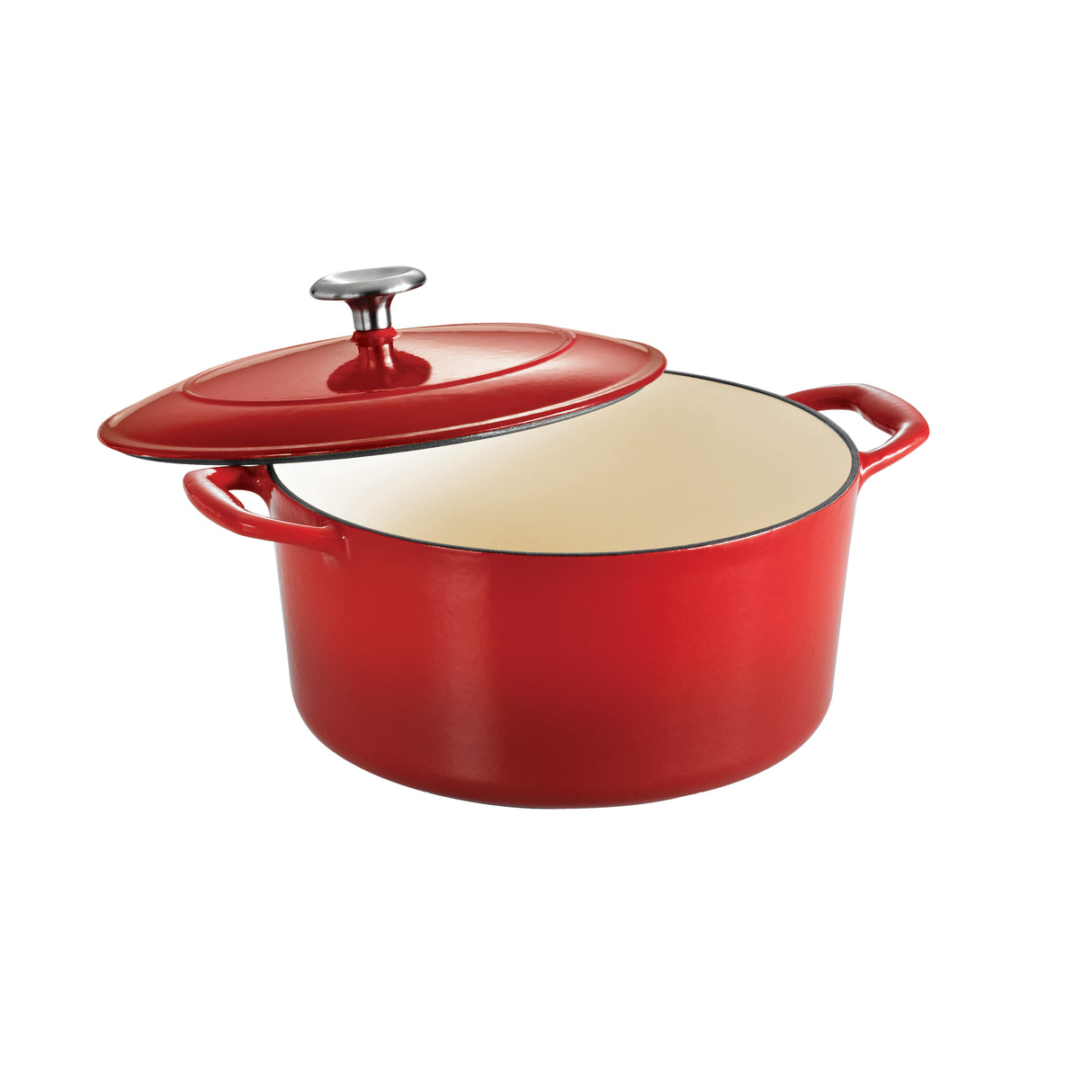 Bestow 5.5 Quart Enameled Cast Iron Covered Round Dutch Oven - Gradated Red