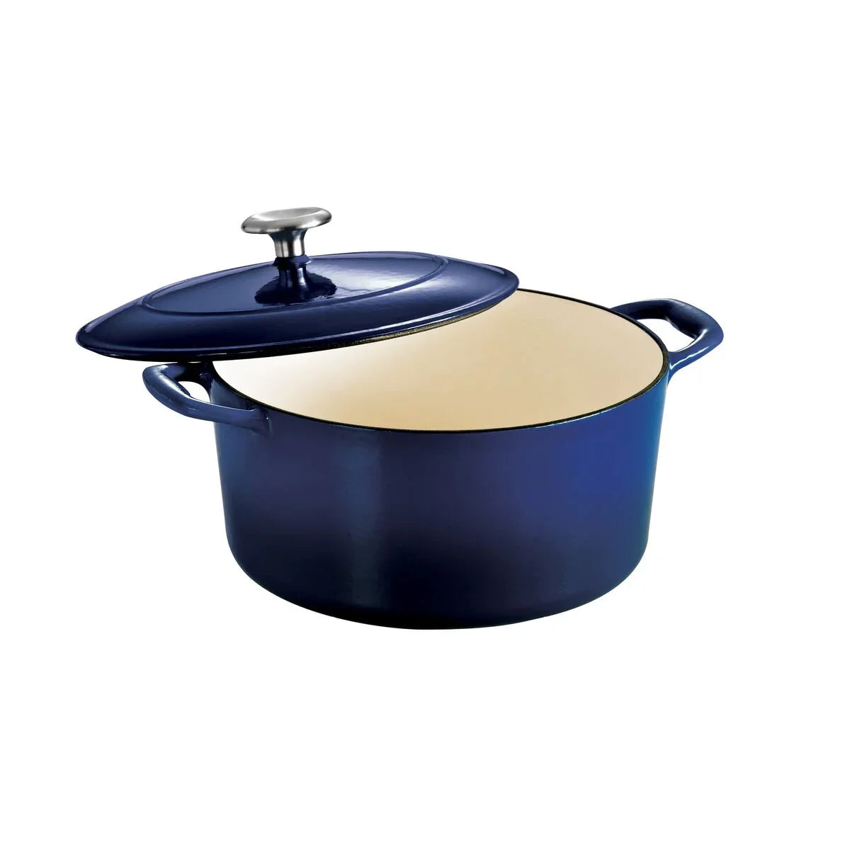 5.5 Qt Covered Round Dutch Oven - Cast Iron - Gradated Cobalt - Gourmet