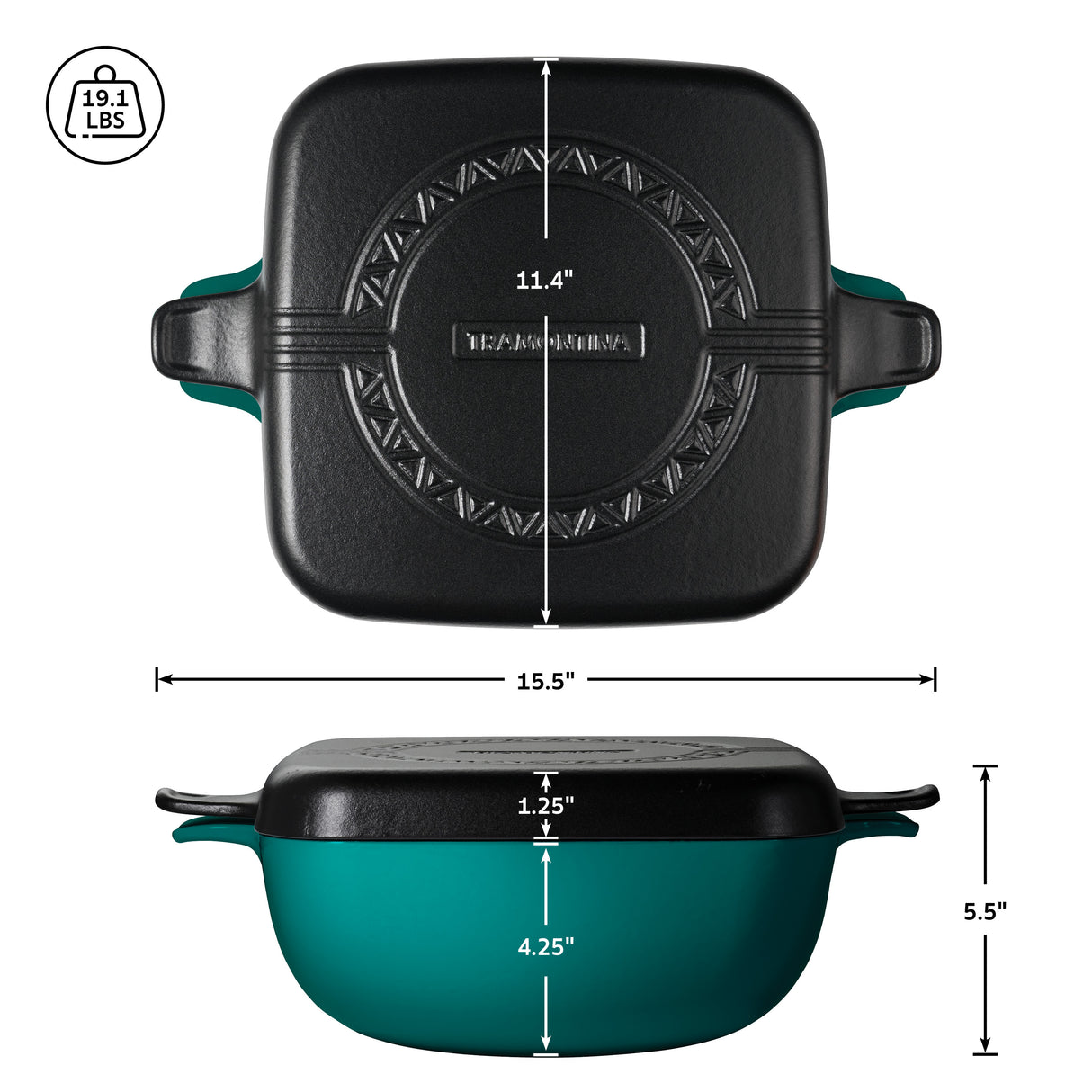 Cultura 6.5 Quart Enameled Cast Iron Multi-Cooker with Reversible Lid