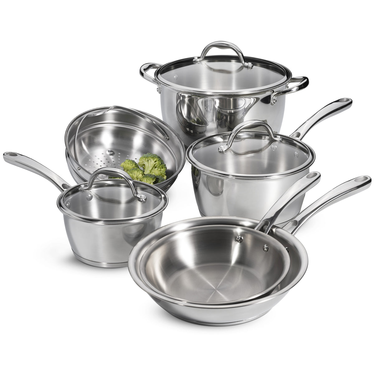 9 Pc Allegra Stainless Steel Cookware Set