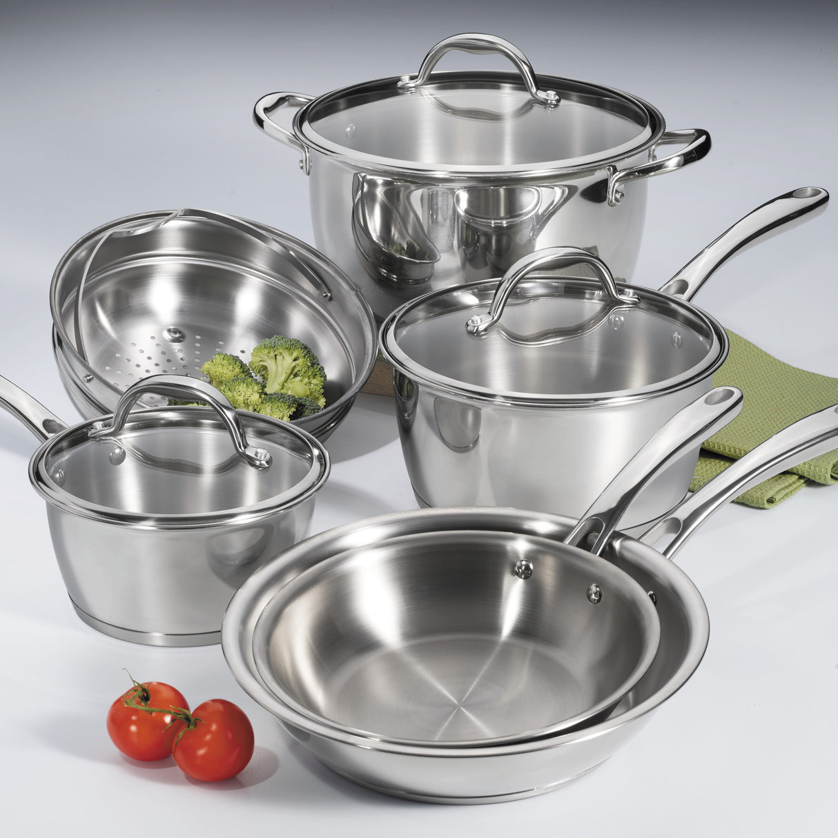 9 Pc Allegra Stainless Steel Cookware Set