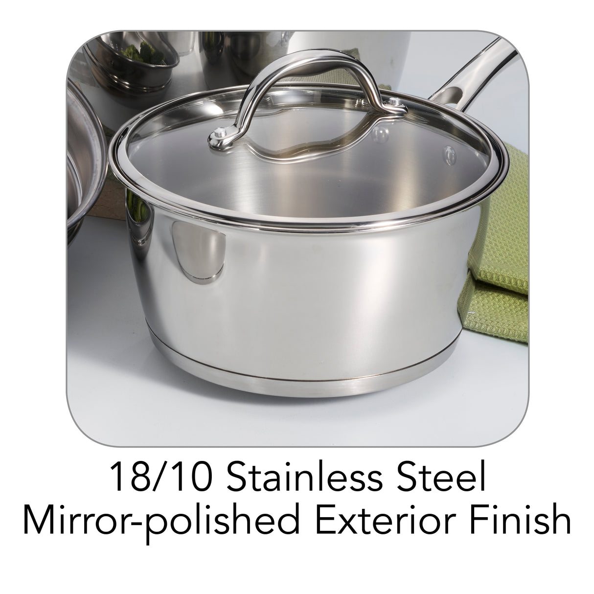 9 Pc Allegra Stainless Steel Cookware Set