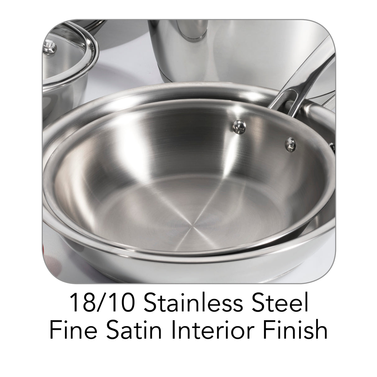 9 Pc Allegra Stainless Steel Cookware Set