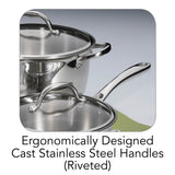 9 Pc Allegra Stainless Steel Cookware Set