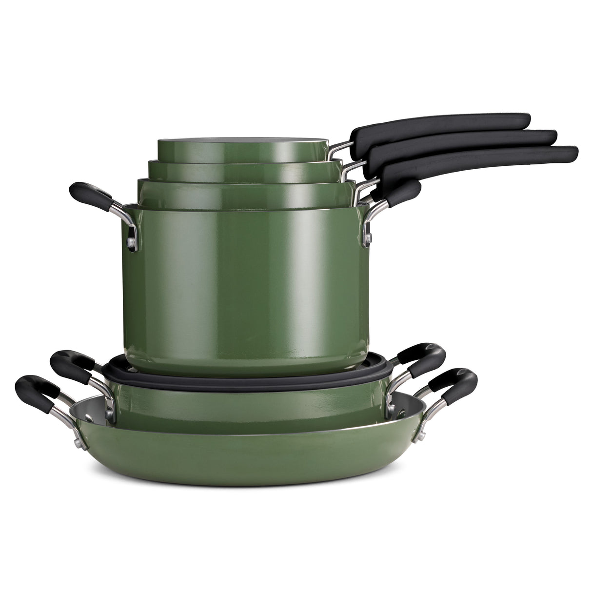 Nesting 11 Piece Ceramic Nonstick Cookware Set