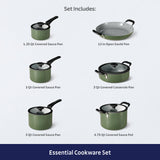 Nesting 11 Piece Ceramic Nonstick Cookware Set