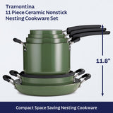 Nesting 11 Piece Ceramic Nonstick Cookware Set