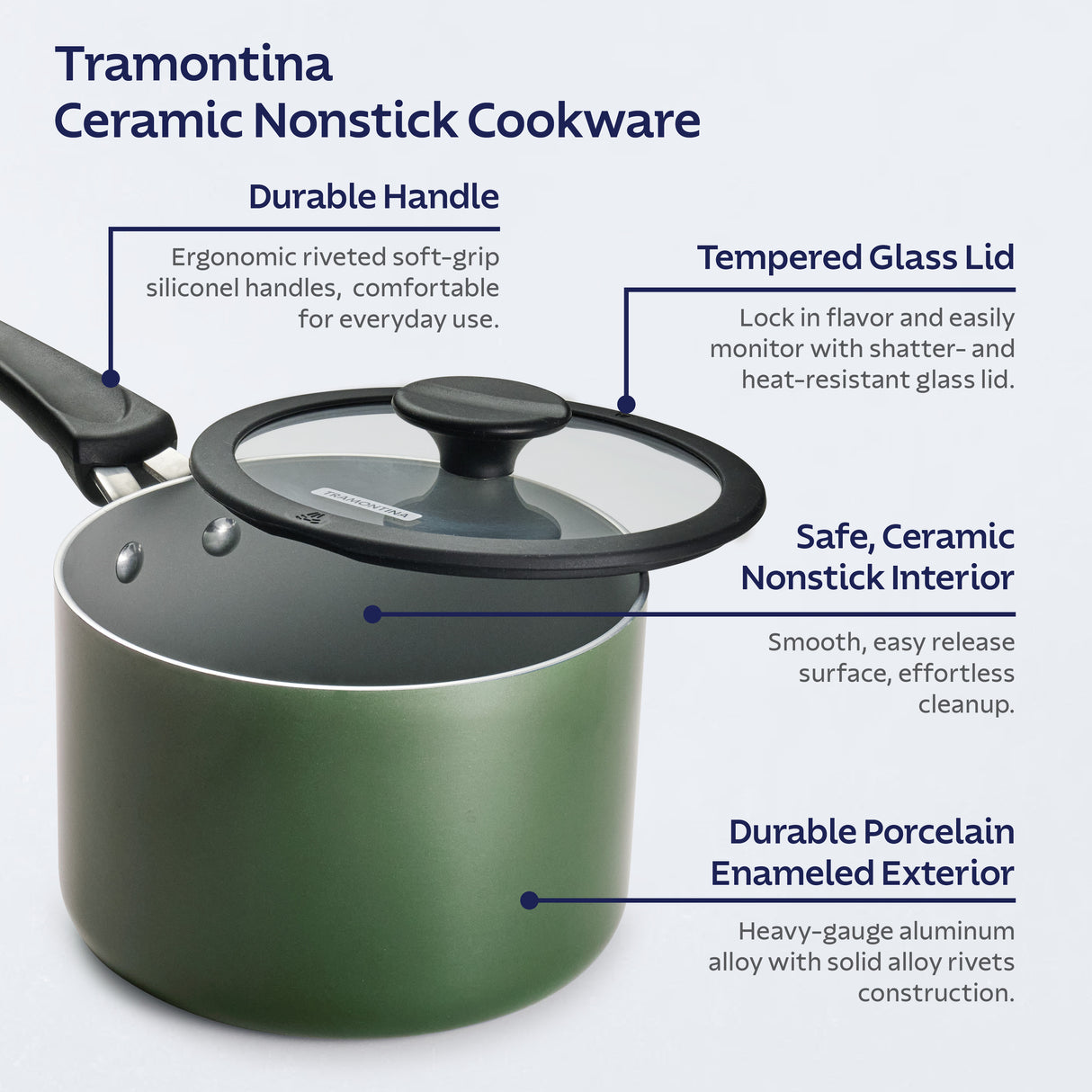 Nesting 11 Piece Ceramic Nonstick Cookware Set