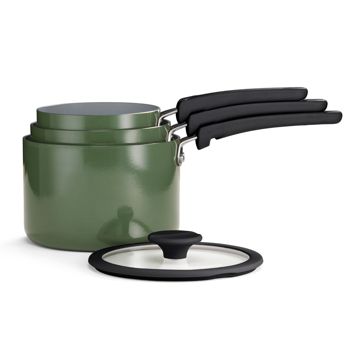 Nesting 6 Piece Ceramic Nonstick Cookware Set