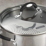 8 QT COVERED LOCK-N-DRAIN STOCK POT - STAINLESS STEEL - TRI-PLY BASE - MEX - GOURMET