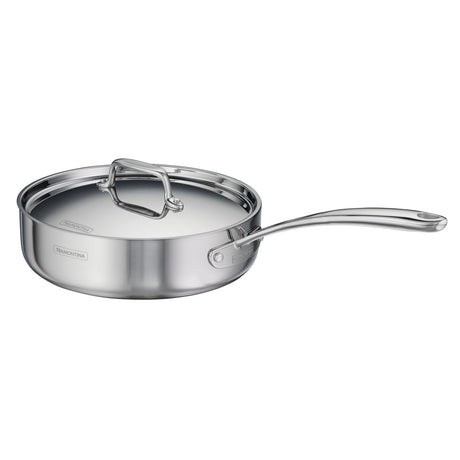 Utsava Tri-Ply Clad 2.9 Qt Covered Deep Sauté Pan with Ceramic Interior
