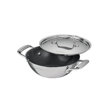 Utsava Tri-Ply Clad Covered Kadai with Ceramic Interior