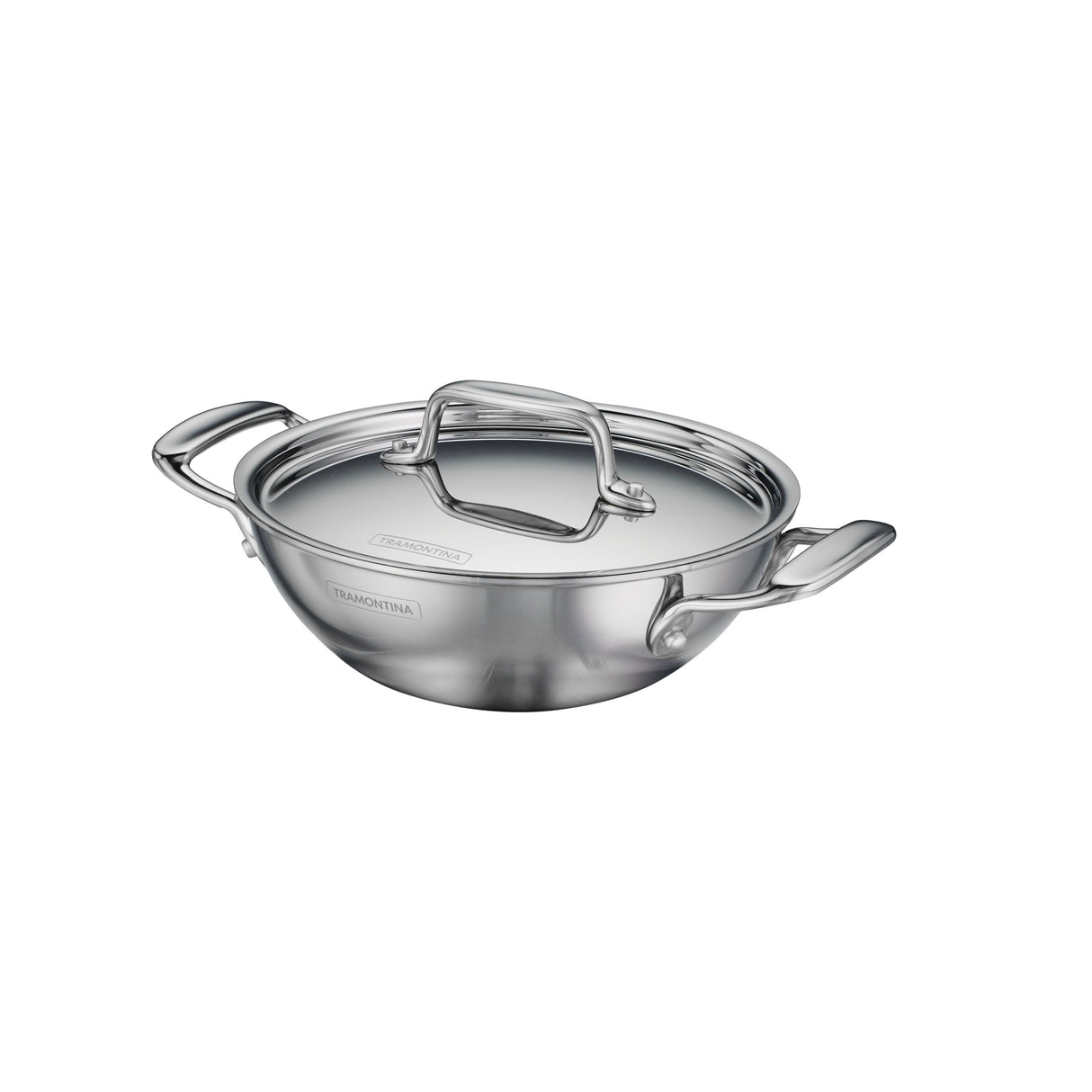 Utsava Tri-Ply Clad Covered Kadai with Ceramic Interior