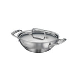 Utsava Tri-Ply Clad Covered Kadai with Ceramic Interior