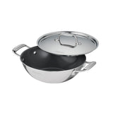 Utsava Tri-Ply Clad Covered Kadai with Ceramic Interior