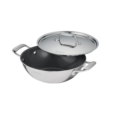Utsava Tri-Ply Clad Covered Kadai with Ceramic Interior