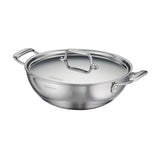 Utsava Tri-Ply Clad Covered Kadai with Ceramic Interior