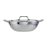 Utsava Tri-Ply Clad Covered Kadai with Ceramic Interior