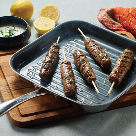 Utsava Tri-Ply Clad 10-Inch Grill Pan with Ceramic Interior