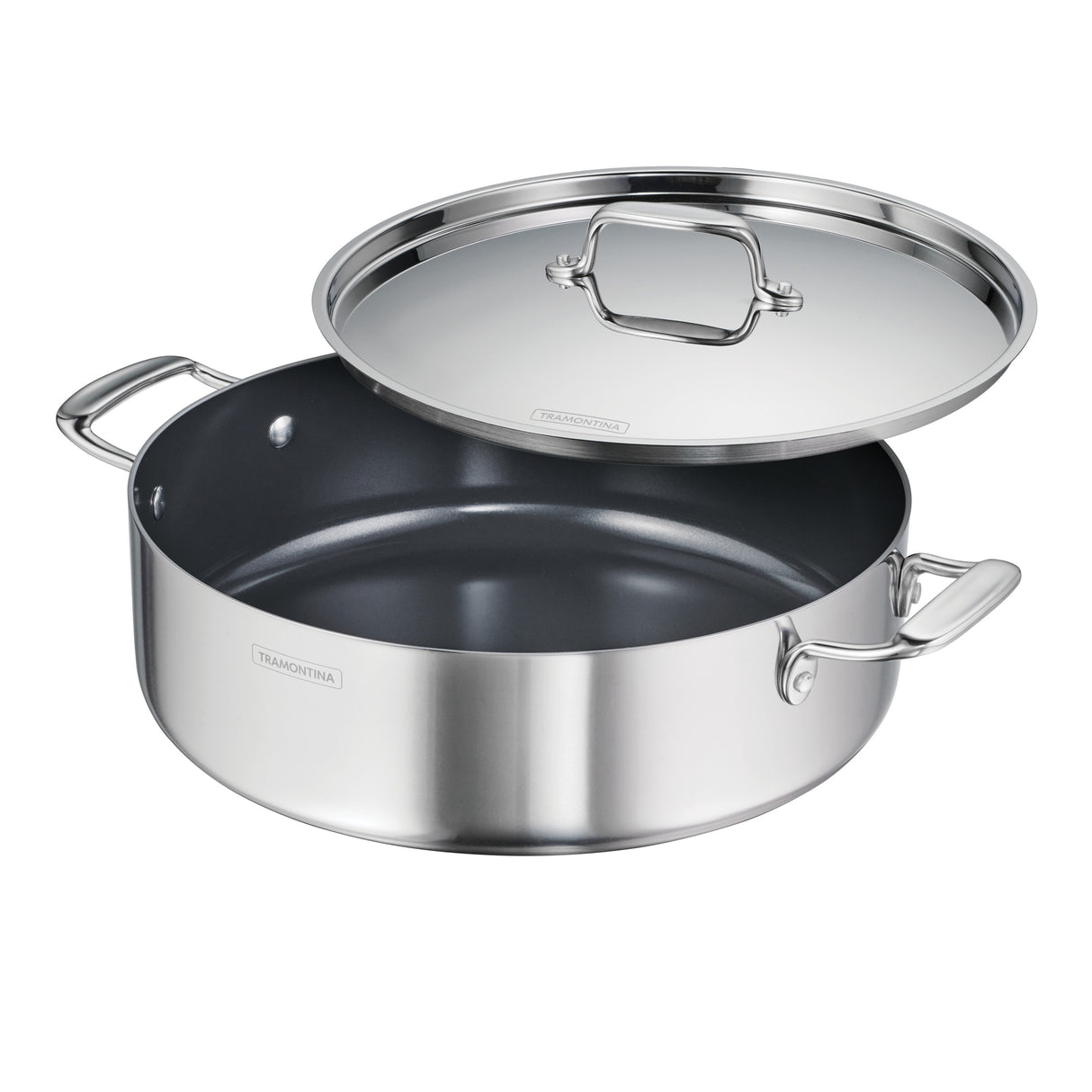 Utsava Tri-Ply Clad Covered Casserole with Ceramic Interior