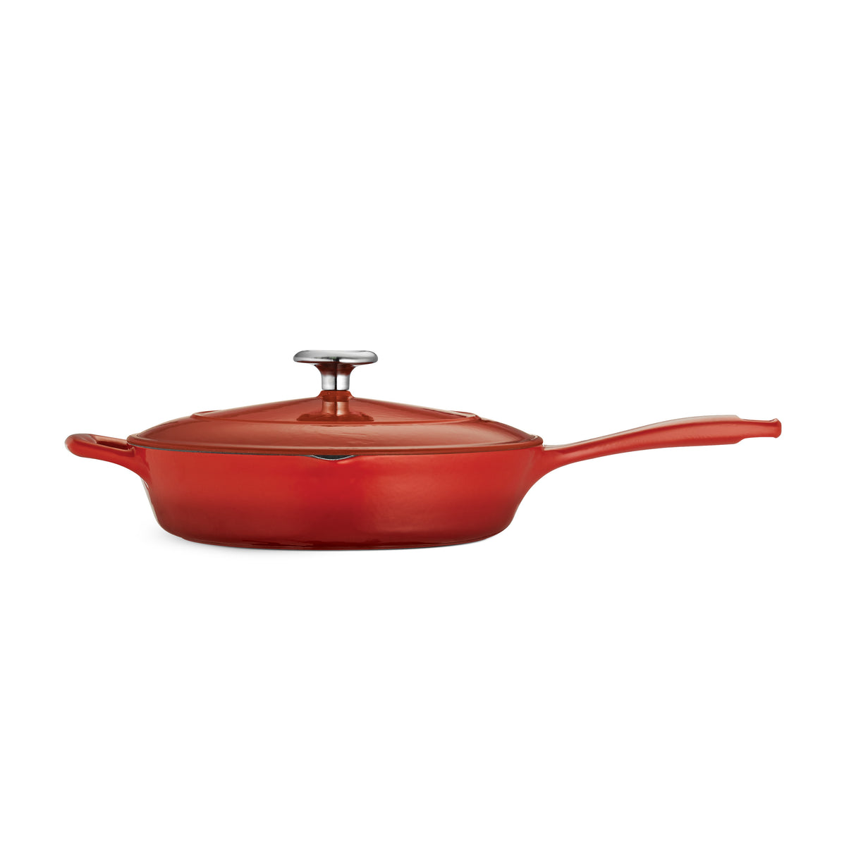 Bestow 10 in Enameled Cast-Iron  Covered Skillet - Gradated Red