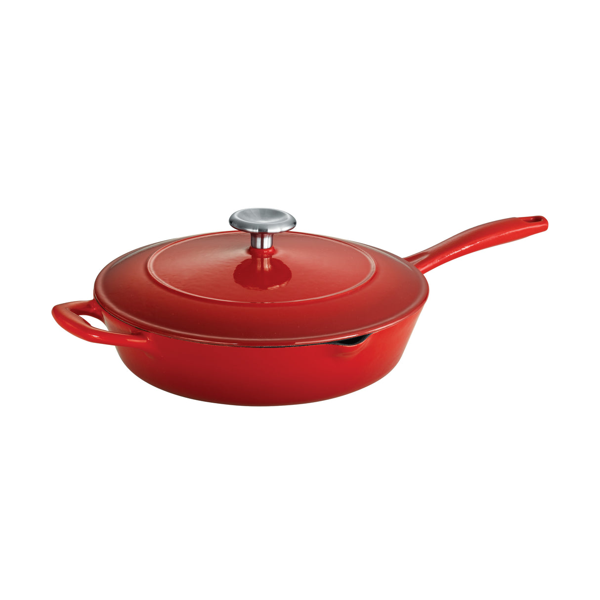 Bestow 10 in Enameled Cast-Iron  Covered Skillet - Gradated Red