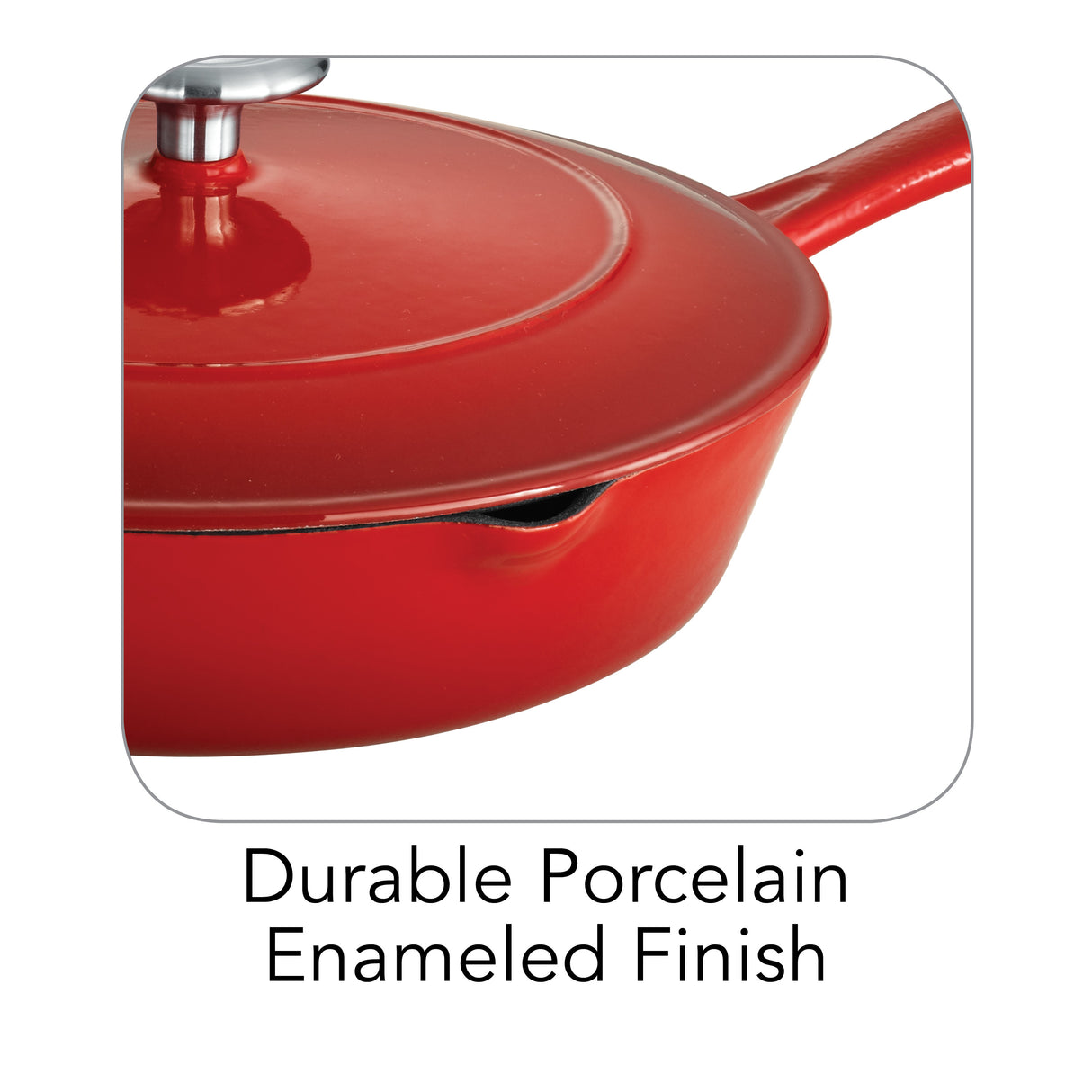 Bestow 10 in Enameled Cast-Iron  Covered Skillet - Gradated Red