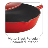 Bestow 10 in Enameled Cast-Iron  Covered Skillet - Gradated Red