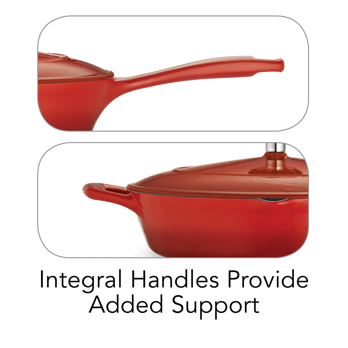 Bestow 10 in Enameled Cast-Iron  Covered Skillet - Gradated Red