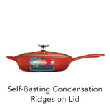 Bestow 10 in Enameled Cast-Iron  Covered Skillet - Gradated Red