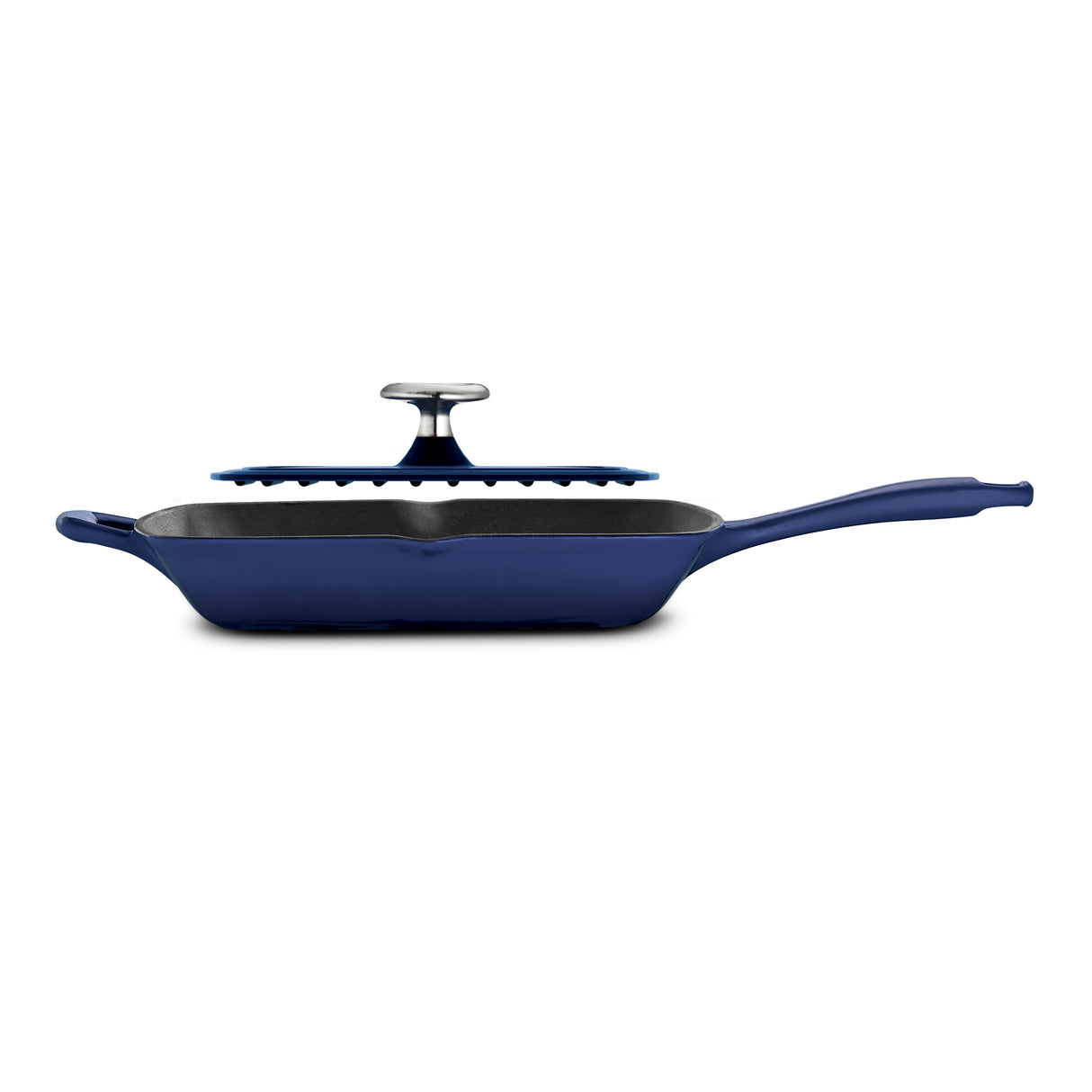 Bestow 11 Inch Enameled Cast-Iron Grill Pan with Press