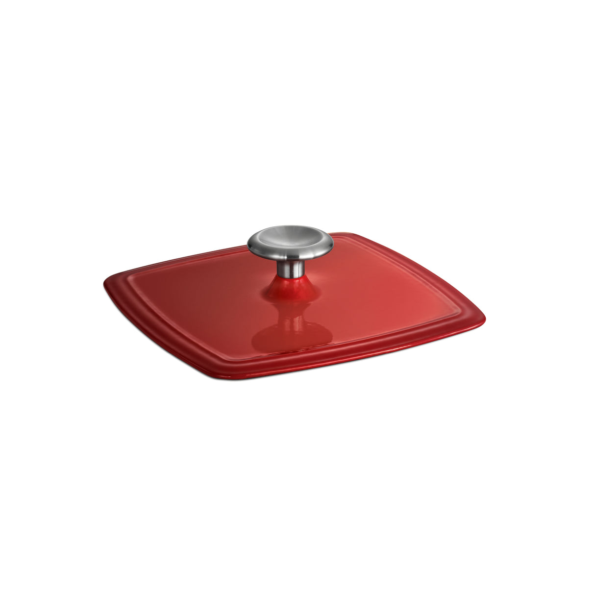Bestow 11 in Enameled Cast-Iron  Grill Pan with Press - Gradated Red