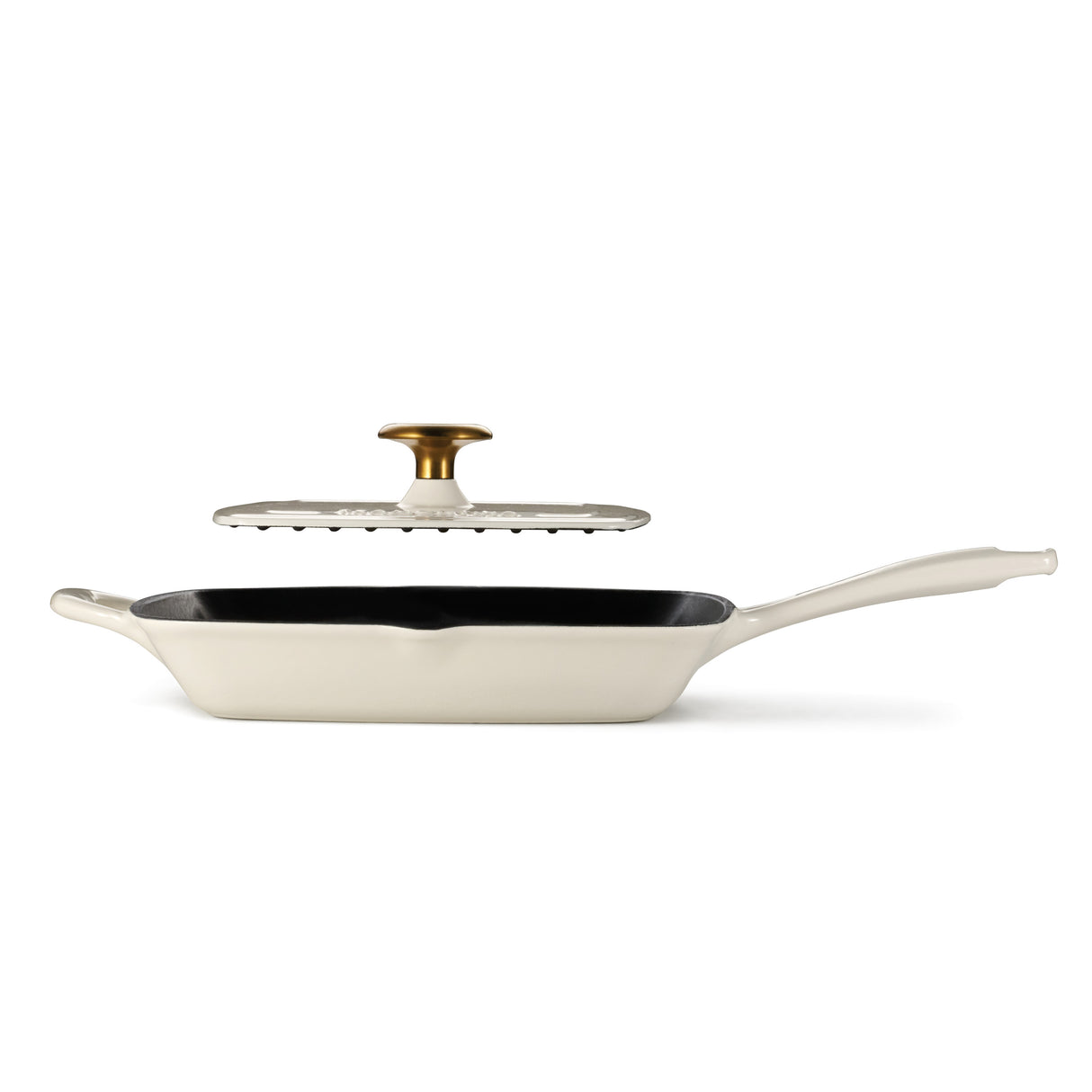 Bestow 11 Inch Enameled Cast-Iron Grill Pan with Press