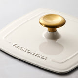 Bestow 11 Inch Enameled Cast-Iron Grill Pan with Press