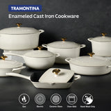 Bestow 12 Inch Enameled Cast-Iron Covered Skillet
