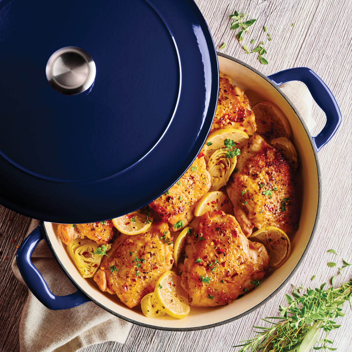 Bestow 4 Quart Enameled Cast-Iron Covered Braiser